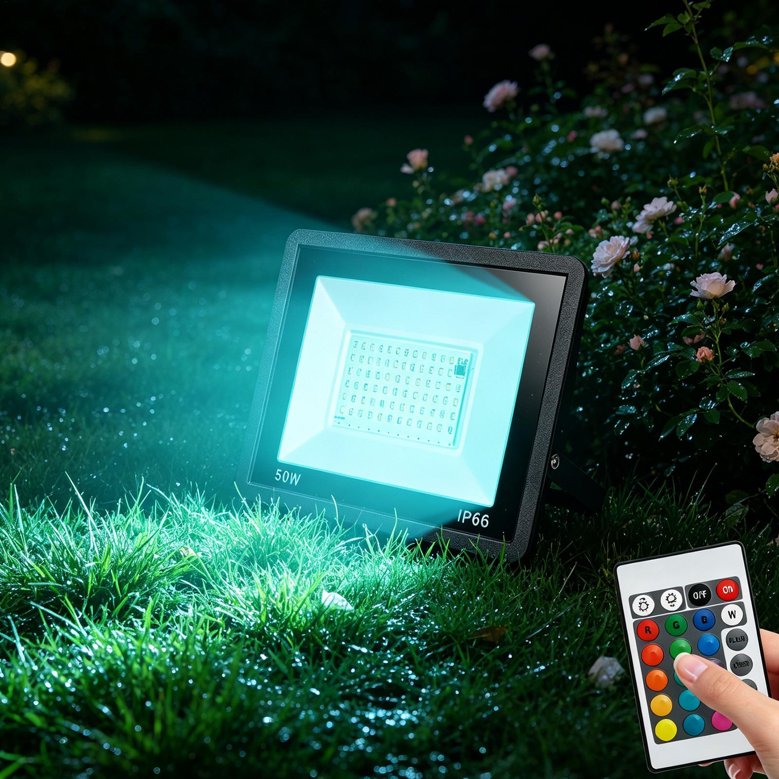 LED Flood Light Outdoor RGB Co - Outdoor Yard Lighting Fixtures recension och pris