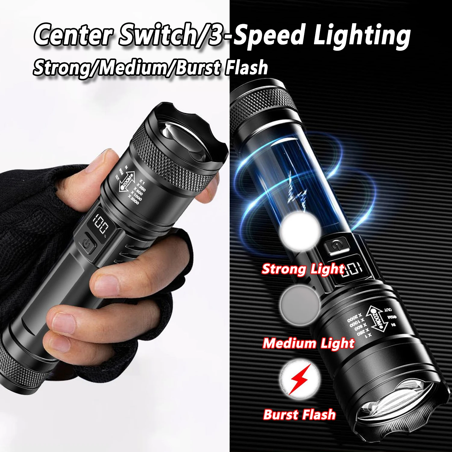 Ultra Bright LED Flashlight 20 - Outdoor Lighting Black recension och pris