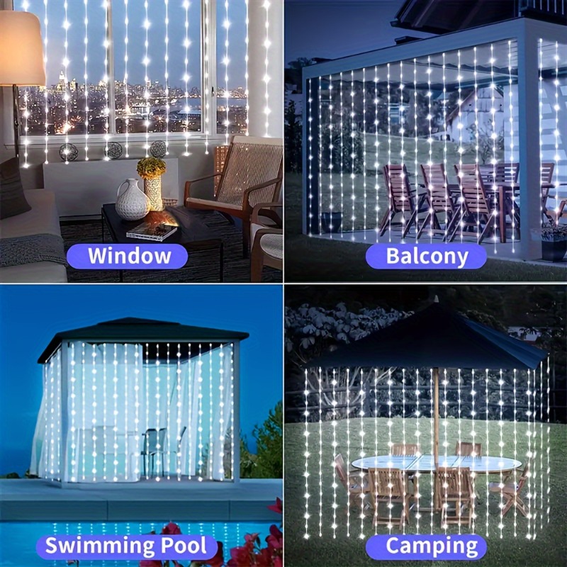 Solar Curtain Lights100/200/30 - Outdoor Lighting On Fence recension och pris