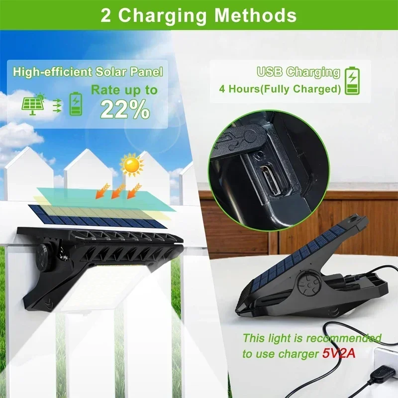 NEW 2/1Pcs Clip On Solar Light - Outdoor Lighting On Fence recension och pris