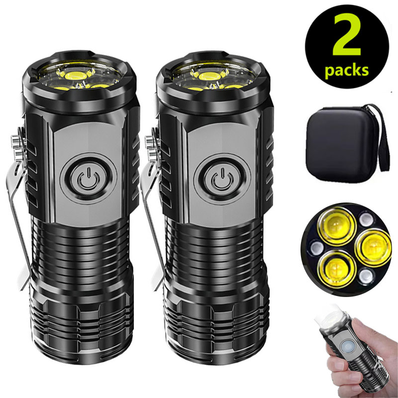 Mini 3LED Flashlight With Pen  - Outdoor Lighting Black recension och pris