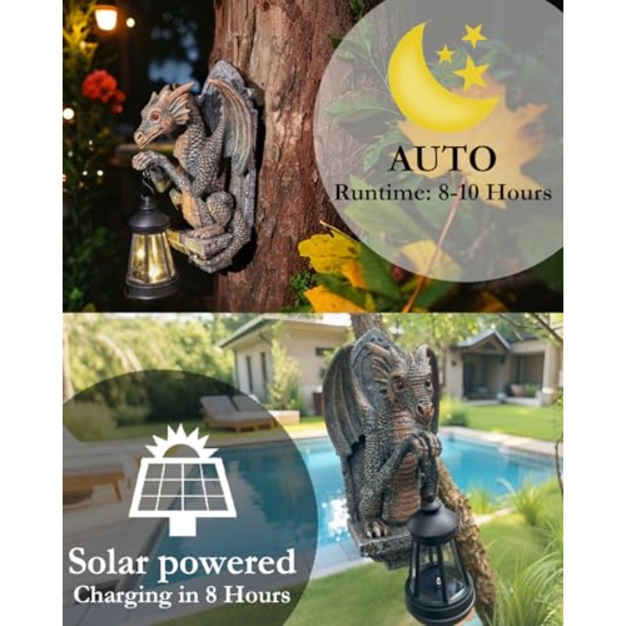 Dragon Statue Solar Lantern fo - Outdoor Lighting On Trees recension och pris