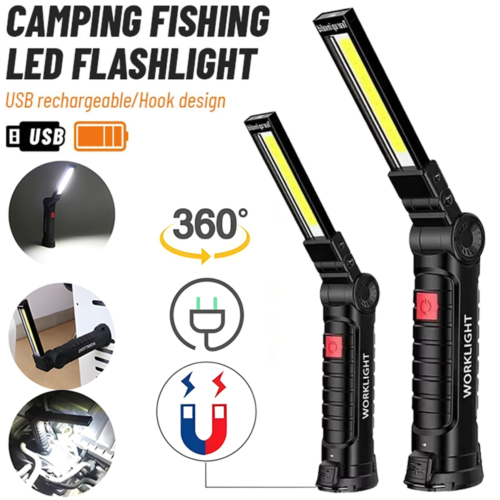 LED COB Flashlight USB Recharg - Outdoor Lighting Hooks recension och pris