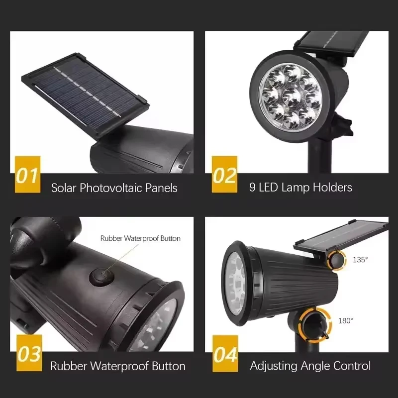 Solar LED Spotlight, 9-LED Out - Outdoor Lighting On Trees recension och pris