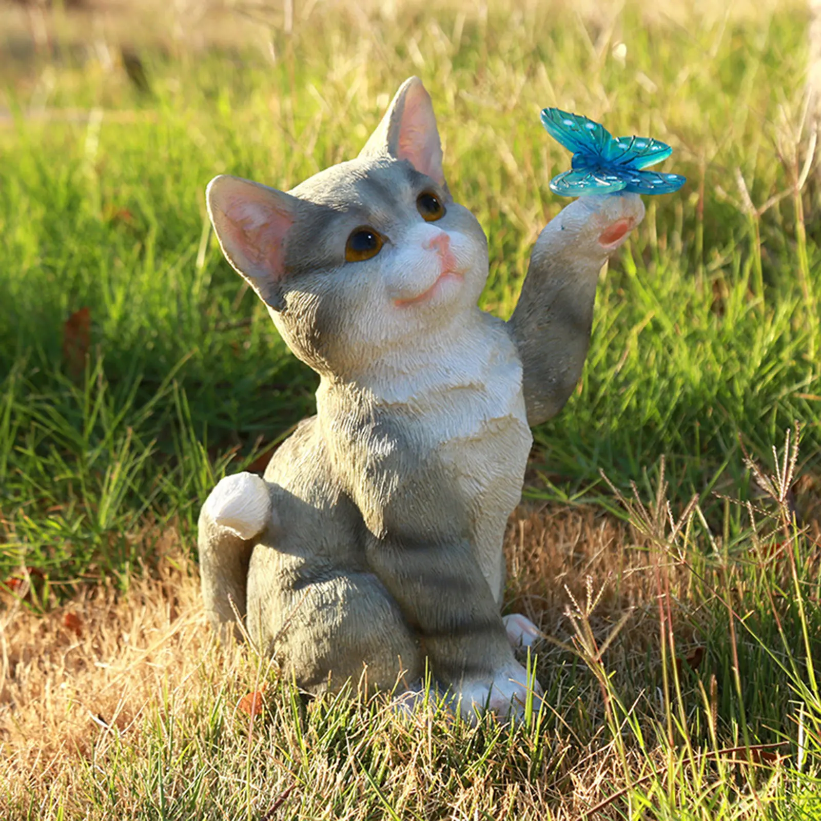 Outdoor Cat Sculpture Figurine - Landscape Spike Light recension och pris