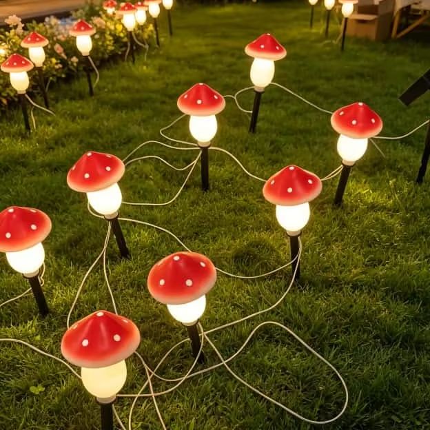 Solar Mushroom String Lights W - Outdoor Lighting Halloween recension och pris