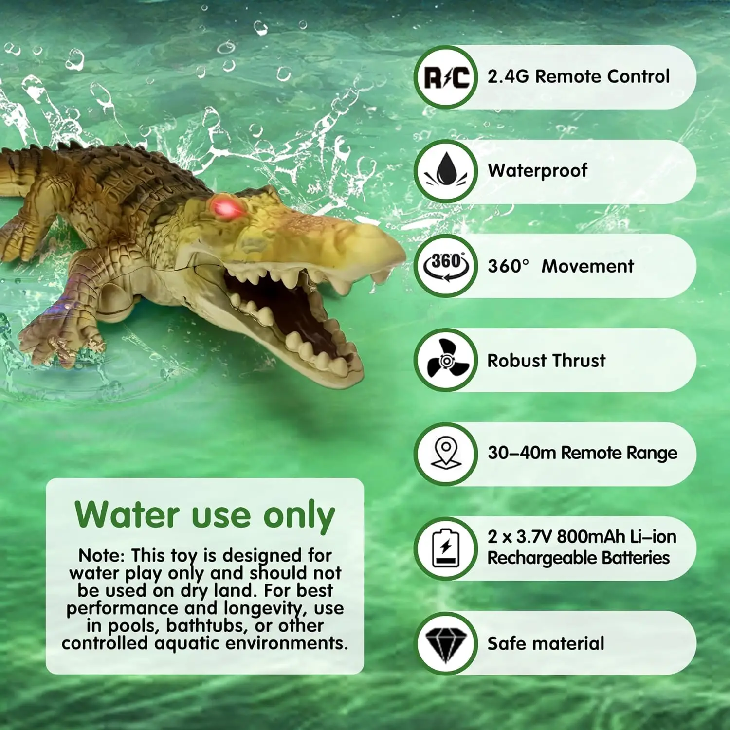 Remote Control Crocodile Water - Pond Light Submersible recension och pris